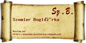 Szemler Boglárka névjegykártya